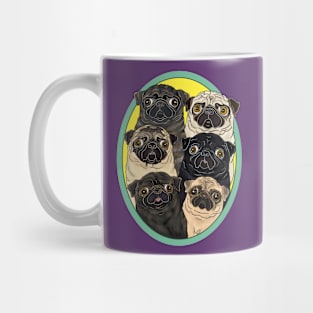 Six Pugs by FivePugs Designs Mug